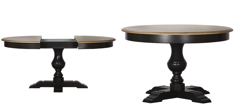 Provence Round Dining Table black раскладной стол Provence Round Dining Table black раскладной стол - Loft-Concept в Перми