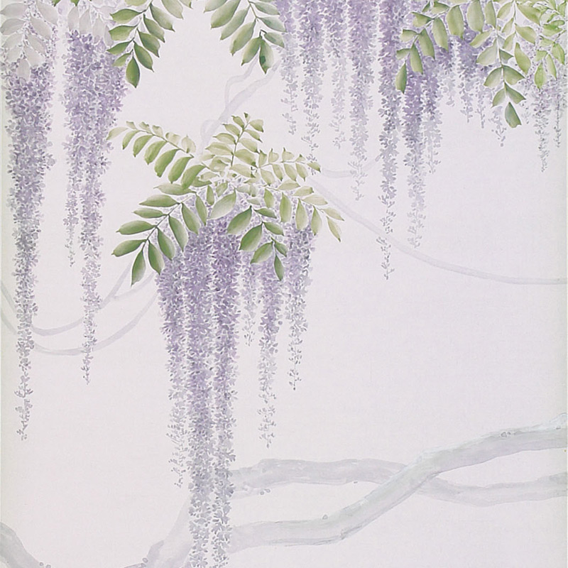 Обои в японском стиле Wisteria Lavender on Lilac Mica metallic Xuan paper  в Перми | Loft Concept 