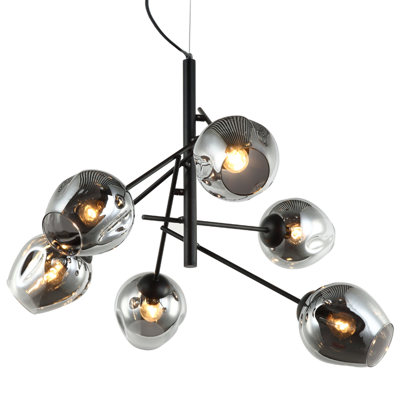 Люстра Branching Bubble Chandelier Vertical Gray Черный Серый (Gray) в Перми | Loft Concept 