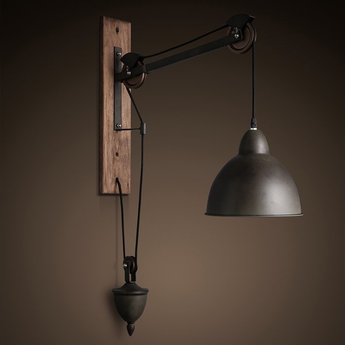 Настенный светильник Steampank Rust Iron Wall Lamp Черный в Перми | Loft Concept 