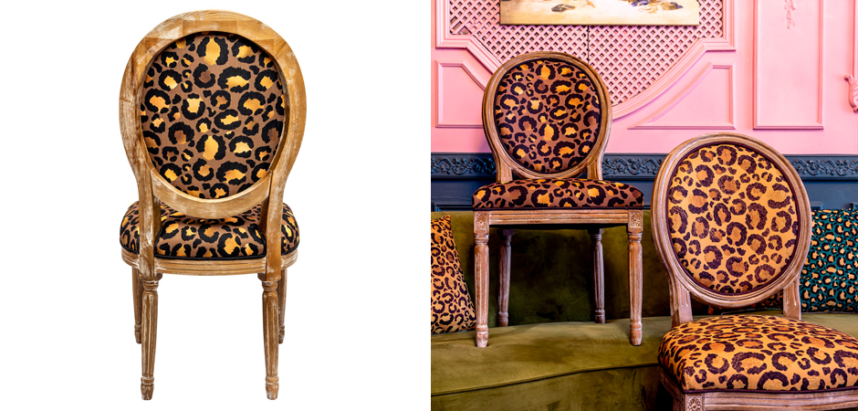 Стул с леопардовым принтом Wild animals Dark - фото №1