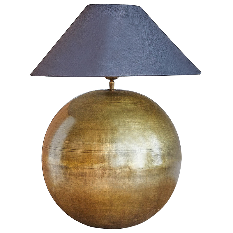 Настольная лампа с абажуром Metall Brass Ball Table Lamp Серый Латунь в Перми | Loft Concept 