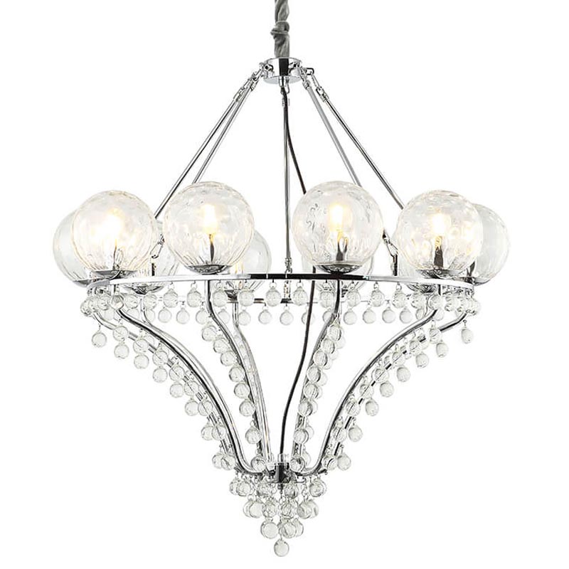 Люстра Melaine Chandelier chrome Хром Прозрачный (Transparent) в Перми | Loft Concept 