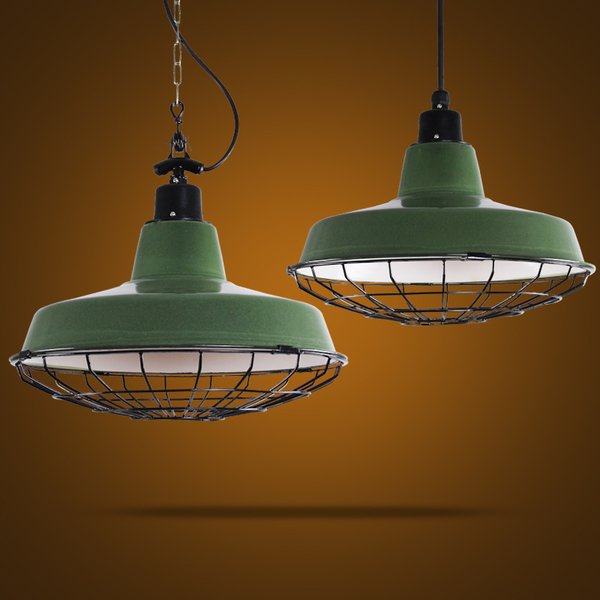 Подвесной светильник Loft Ber Cage Green Pendant Зеленый в Перми | Loft Concept 