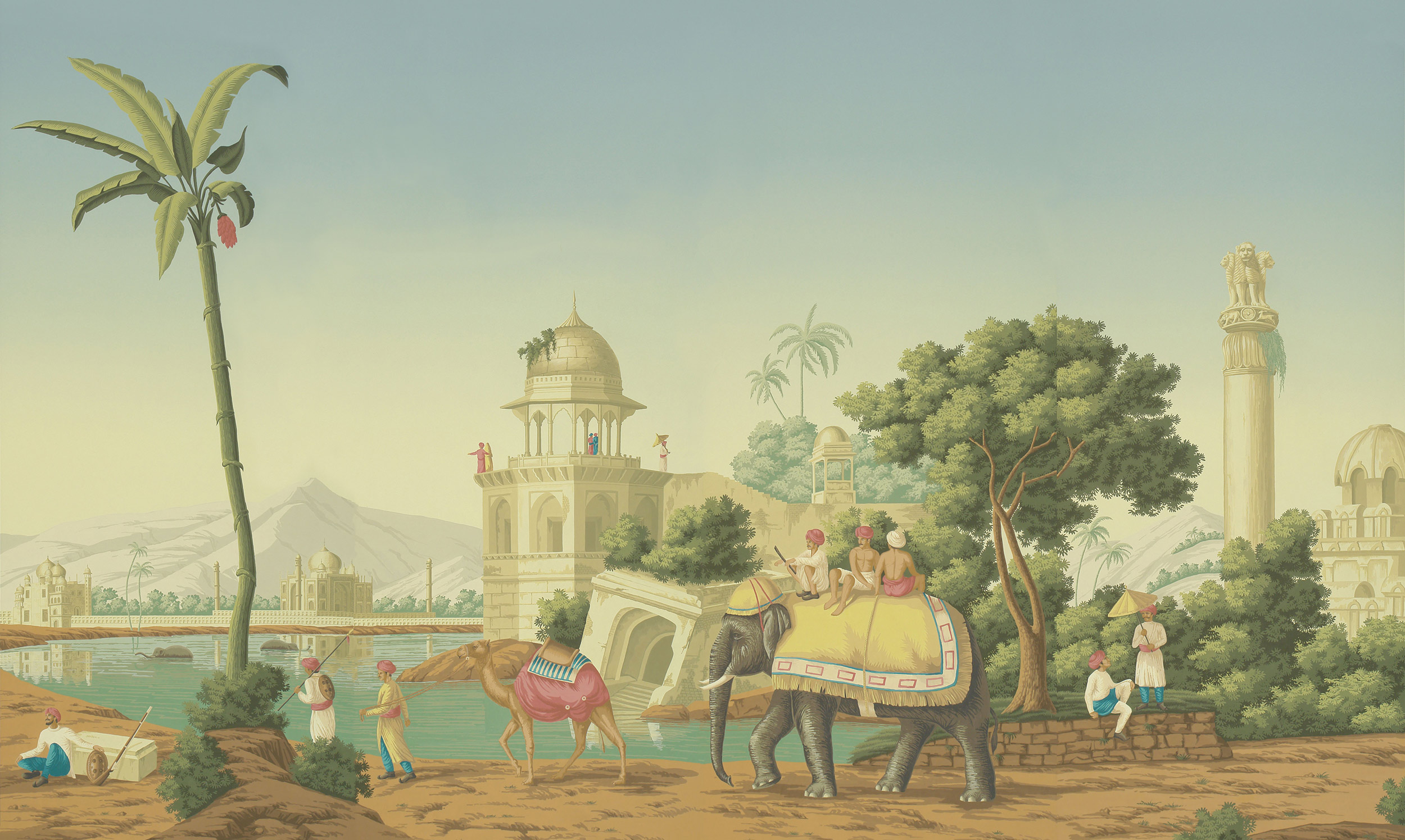 Обои ручная роспись Early Views of India Verdoyant on scenic paper Обои ручная роспись Early Views of India Verdoyant on scenic paper - постер Loft-Concept в Перми