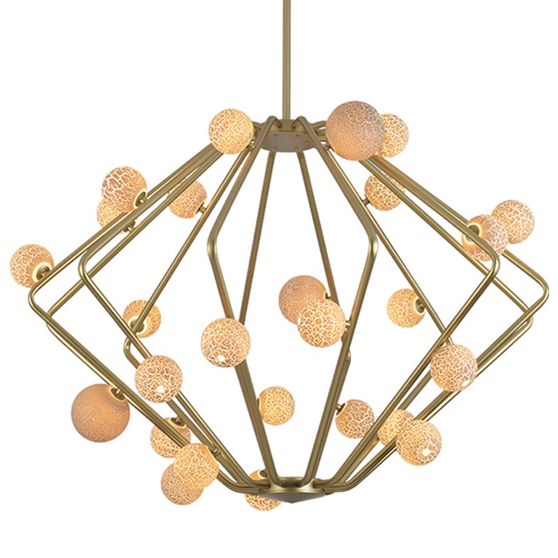 Люстра Cherry Bomb Cage Chandelier CB.29.01 Латунь Бежевый в Перми | Loft Concept 