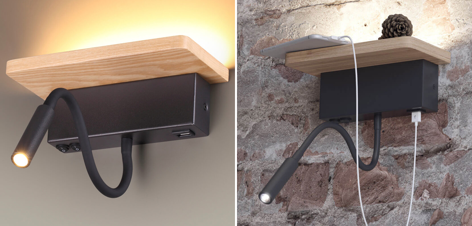 Бра Shirk Черное с USB входом Бра Shirk Черное с USB входом - Loft-Concept в Перми