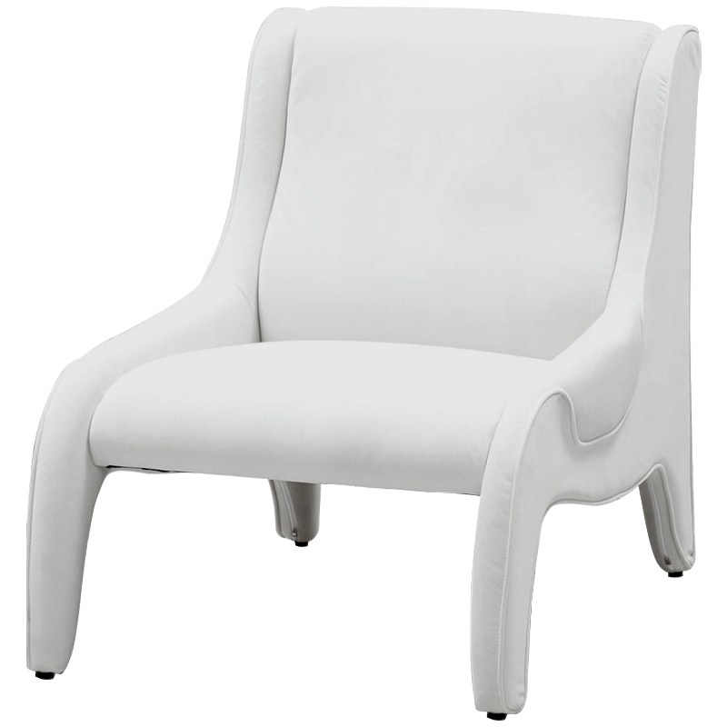Дизайнерское кресло белое в мягкой велюровой обивке Granger Armchair White Белый Дизайнерское кресло белое в мягкой велюровой обивке Granger Armchair White Белый в Перми | Loft Concept