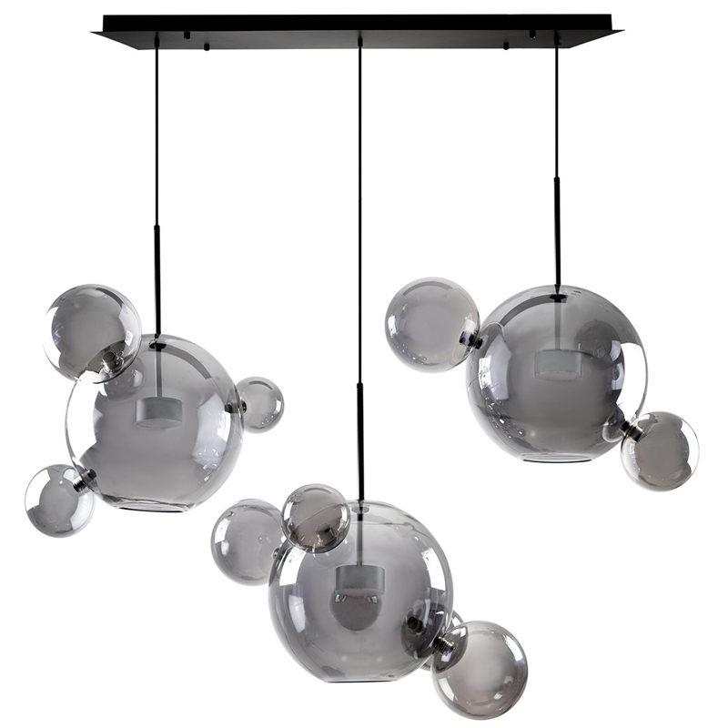 Люстра Giopato & Coombes Linear Chandelier Bubble smoky Дымчатый (Smoke) в Перми | Loft Concept 