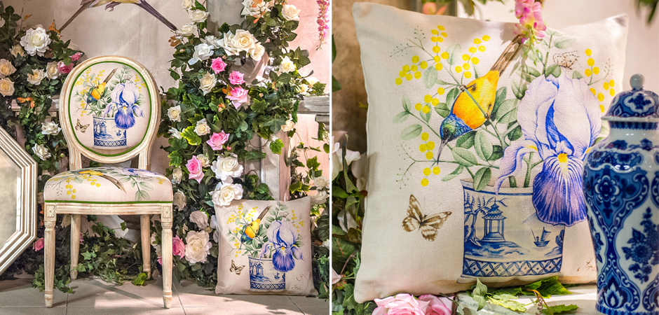 Декоративная подушка Blue Iris Pillow Декоративная подушка Blue Iris Pillow - Loft-Concept в Перми