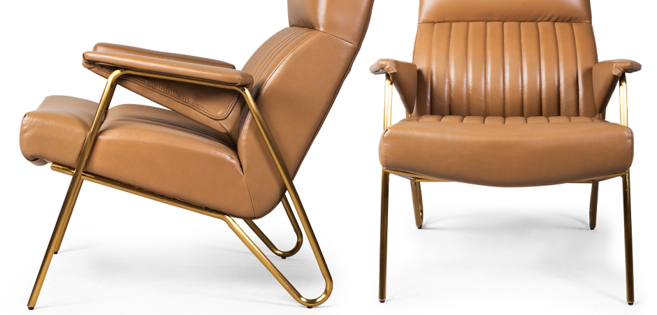 Кресло Solonar light brown leather Кресло Solonar light brown leather - Loft-Concept в Перми