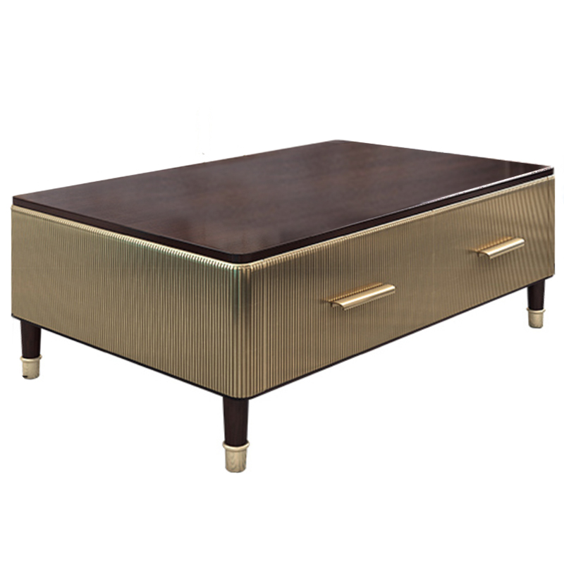 Birmingham Textured Coffee Table Gold Коричневый матовое золото в Перми | Loft Concept 