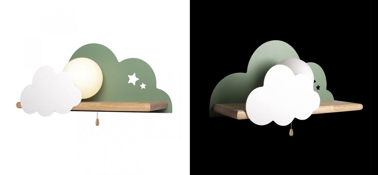 Бра с полкой зелёное Облако Wall Lamp Green Cloud - фото