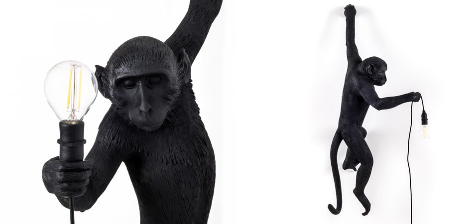 БРА SELETTI MONKEY LAMP HANGING VERSION Black БРА SELETTI MONKEY LAMP HANGING VERSION Black - Loft-Concept в Перми
