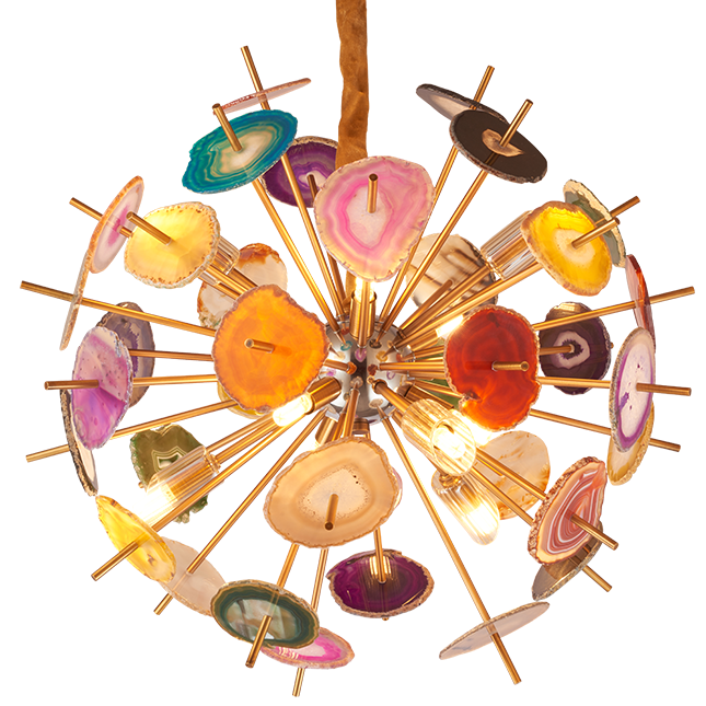 Люстра Agate Burst Chandelier Multicolor Глянцевое золото в Перми | Loft Concept 