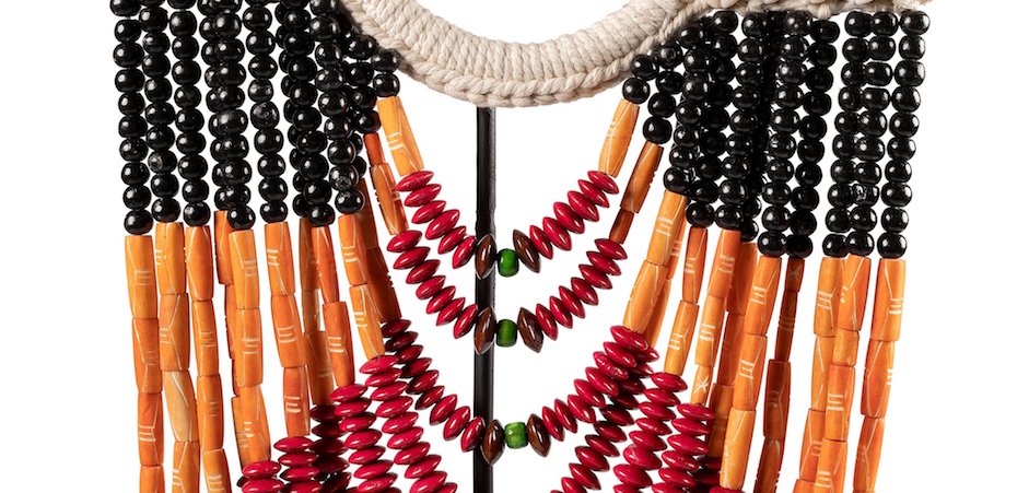 Африканское Ожерелье на подставке NECKLACE BLACK ORANGE RED ON STAND Африканское Ожерелье на подставке NECKLACE BLACK ORANGE RED ON STAND - Loft-Concept в Перми