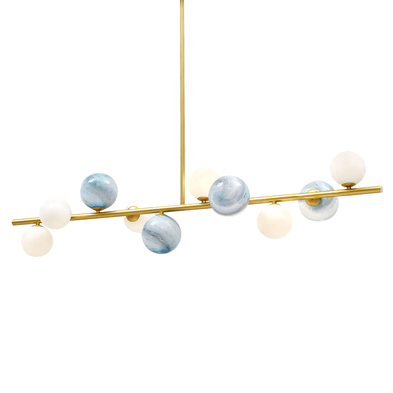 Люстра Bubble Blue White Gold Chandelier Золотой Белый Голубой в Перми | Loft Concept 