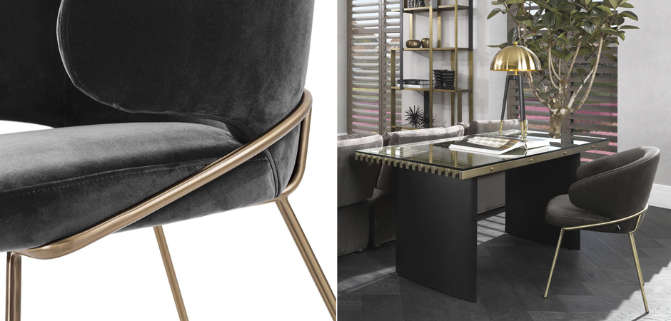 Стул Eichholtz Dining Chair Kinley dark grey Стул Eichholtz Dining Chair Kinley dark grey - Loft-Concept в Перми