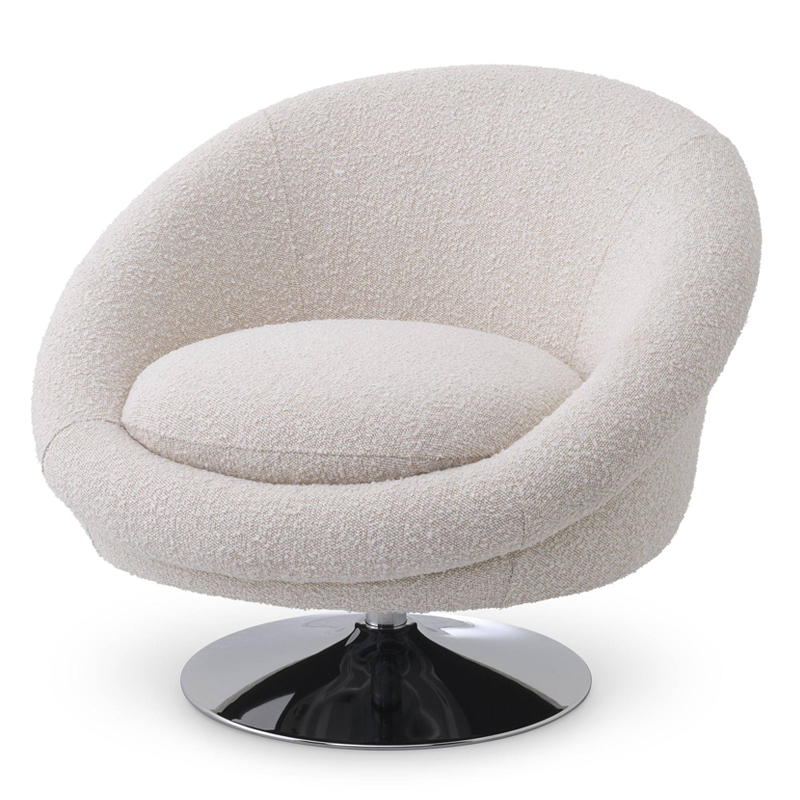 Кресло Eichholtz Swivel Chair Nemo cream Кремовый Никель в Перми | Loft Concept 