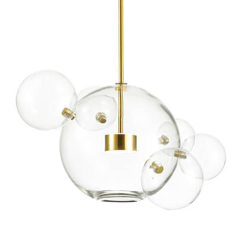 Подвесной светильник Transparent Bubble Pendant Gold 5 Глянцевое золото Прозрачный в Перми | Loft Concept 