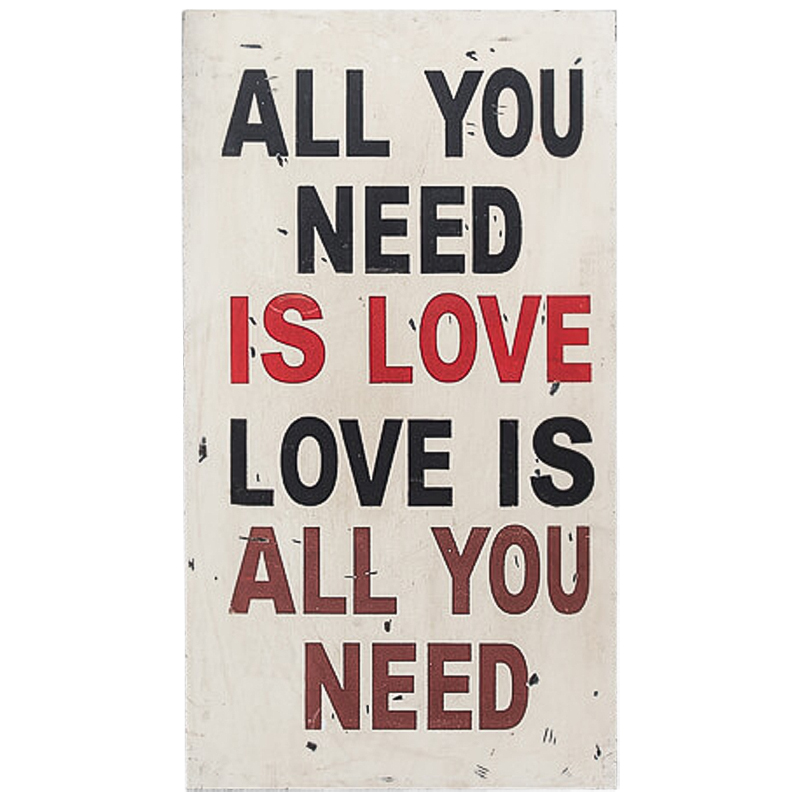 Постер All you need is love Черно-белый Красный в Перми | Loft Concept 