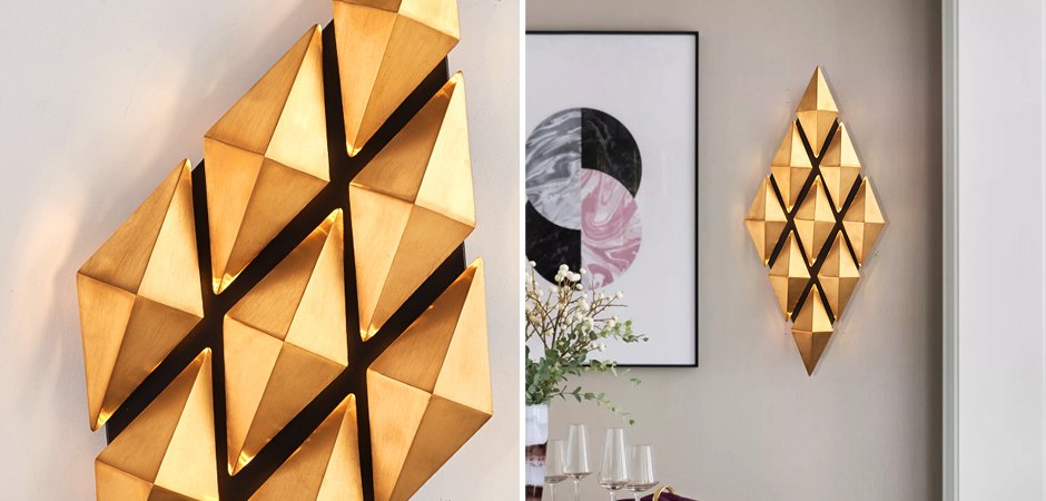 Бра Honeycomb Gold lozenges Wall Lamp Бра Honeycomb Gold lozenges Wall Lamp - Loft-Concept в Перми