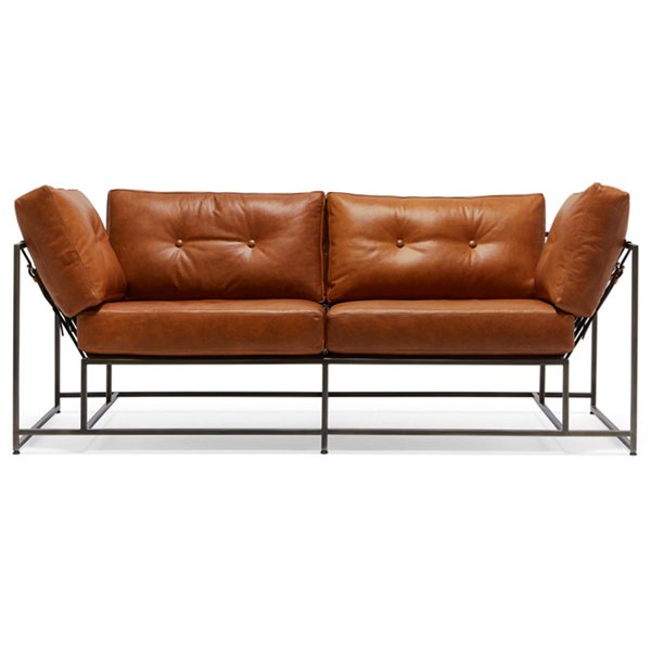 Двухместный диван Two Seat Encounter Leather Sofa Коричневый винтаж в Перми | Loft Concept 