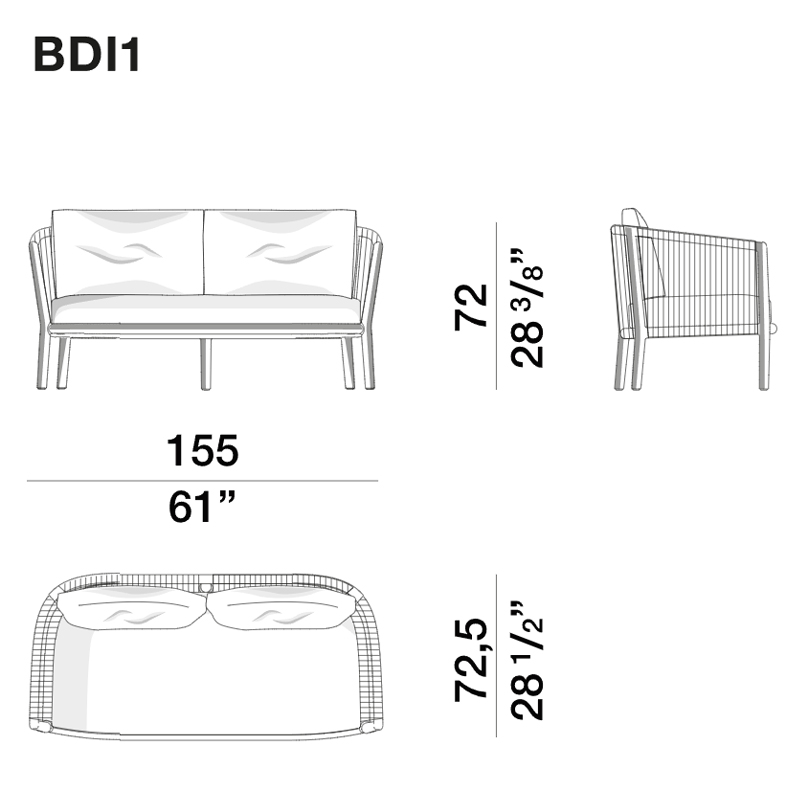 Дизайнерский уличный диван из массива дерева BOBOLI Sofa в Перми