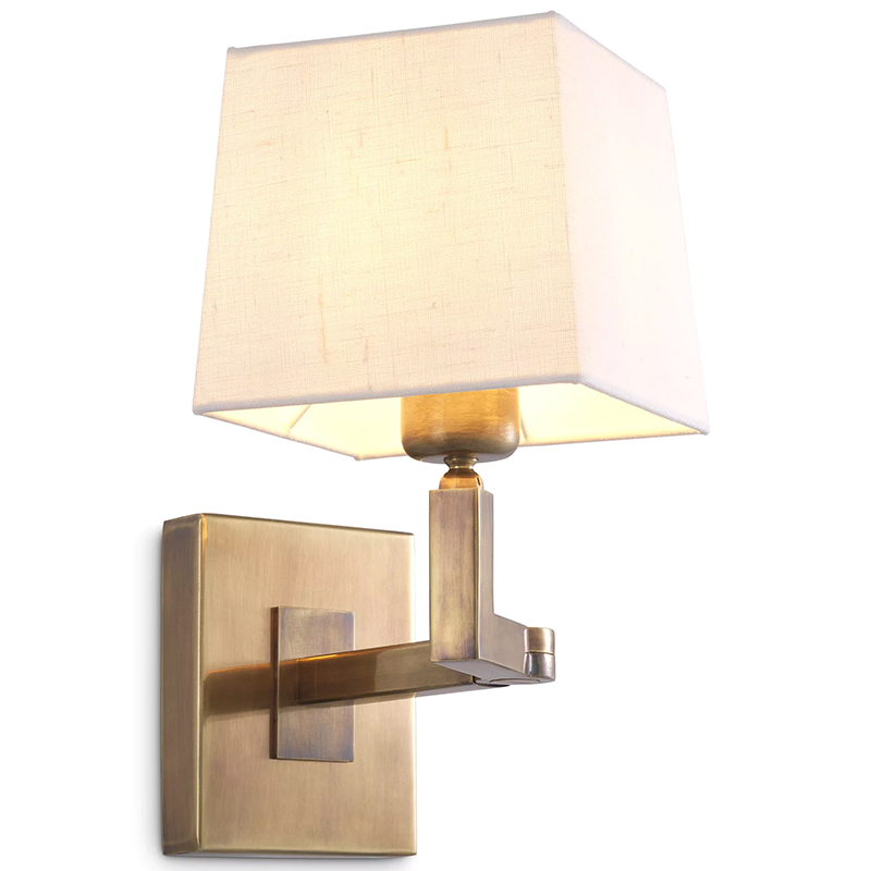 Бра Eichholtz Wall Lamp Cambell Brass Белый Винтажная латунь в Перми | Loft Concept 