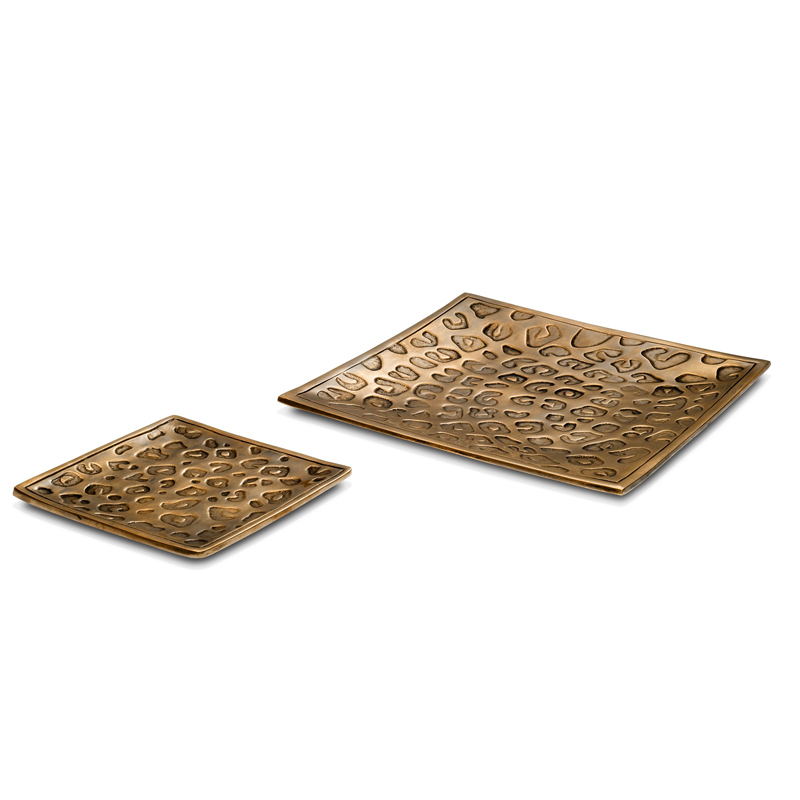 Комплект подносов Eichholtz Tray Jaguar set of 2 Винтажная латунь в Перми | Loft Concept 