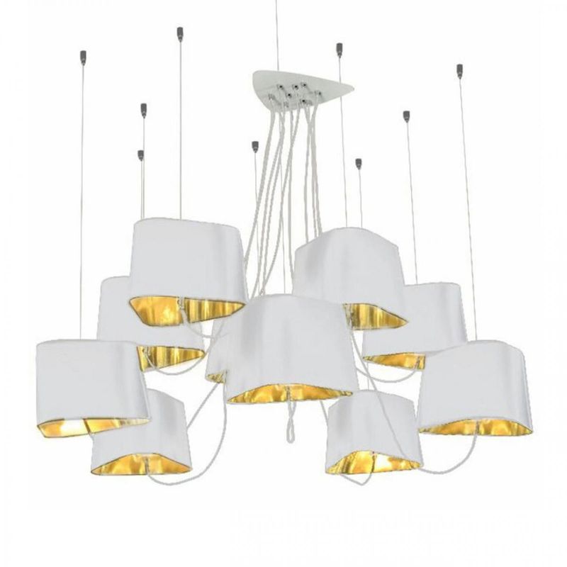 Люстра Designheure Lighting White 10 плафонов Белый Золотой в Перми | Loft Concept 