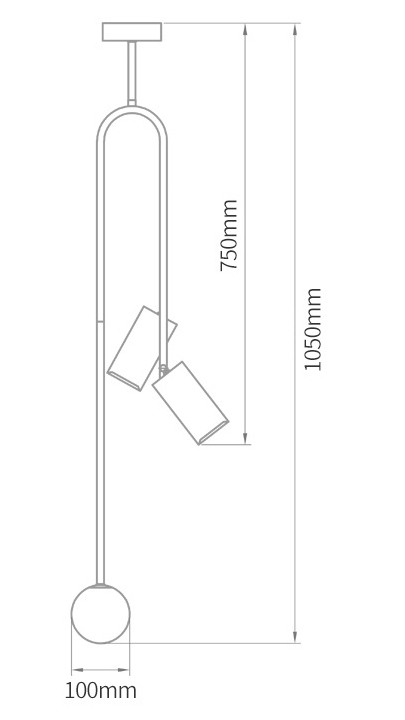 Потолочный светильник Ando Wooden Metal Brass Light 3 плафона в Перми