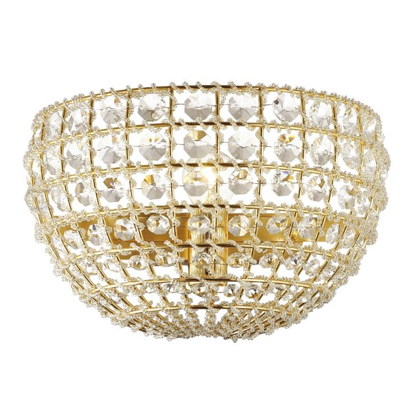 Бра Casbah Crystal Wall Lamp Gold Прозрачный Глянцевое золото в Перми | Loft Concept 