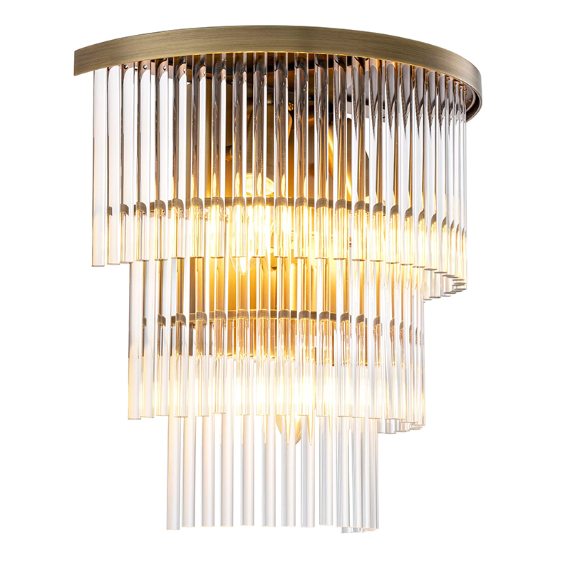 Бра Eichholtz Wall Lamp East Brass Прозрачное Стекло Латунь в Перми | Loft Concept 