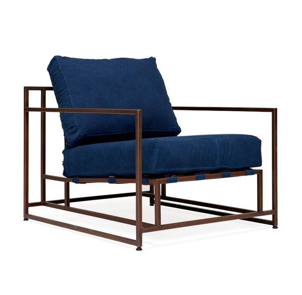 Кресло Kenn X Miller armchair Indigo and copper denim Индиго в Перми | Loft Concept 