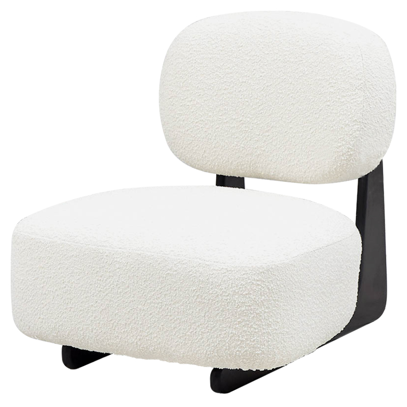 Кресло Millie White Boucle Armchair Белый Черный в Перми | Loft Concept 