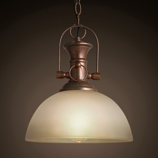 Люстра Old Copper Pendant Glass Белый Медь в Перми | Loft Concept 