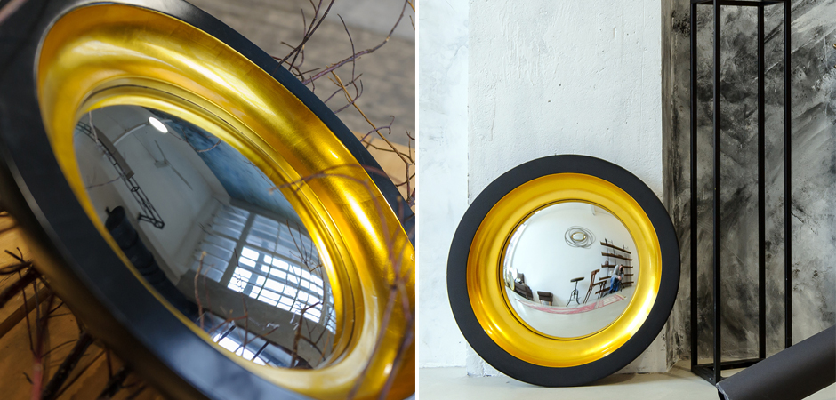 Зеркало Black and Gold Circle Mirror Зеркало Black and Gold Circle Mirror - Loft-Concept в Перми