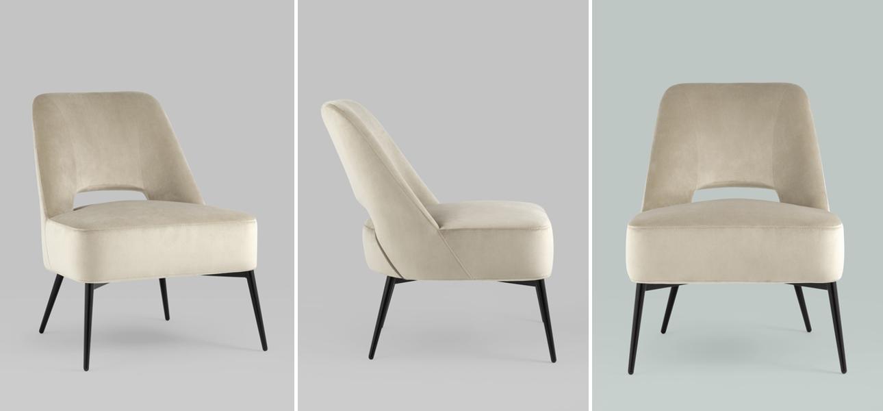 Кресло Alba бежевый велюр - фото