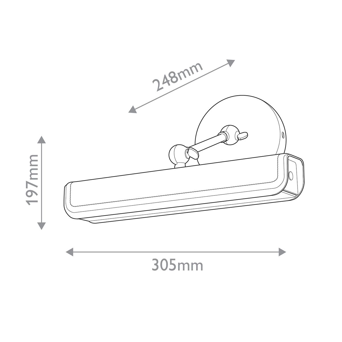 Светильник для картин цвет винтажная латунь с прямоугольным плафоном из кожи черного цвета Alora в Перми