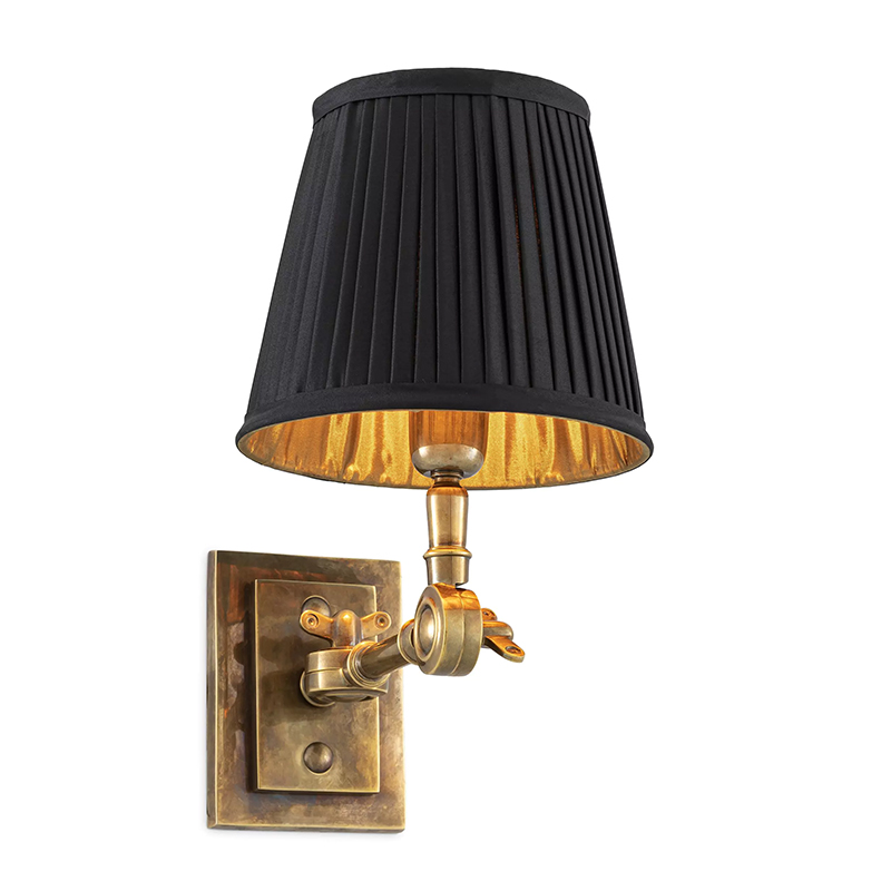 Бра Eichholtz Wall Lamp Wentworth Brass Черный Винтажная латунь в Перми | Loft Concept 