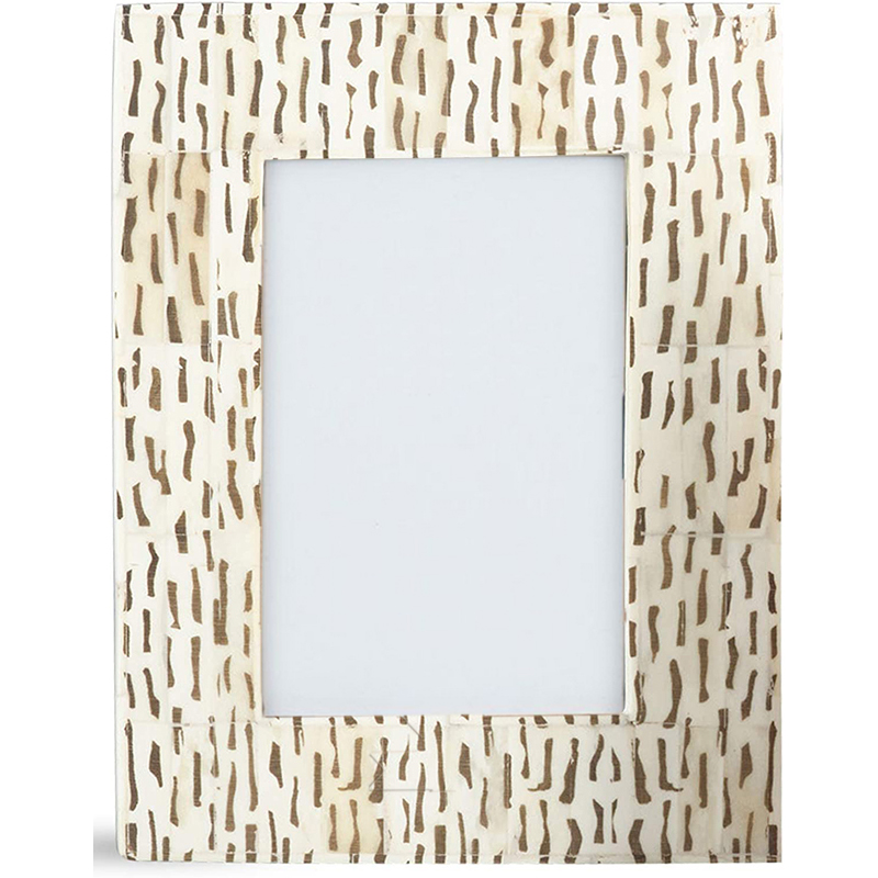 Фоторамка кость Beige Indian Bone Inlay photo frame Бежевый Коричневый в Перми | Loft Concept 