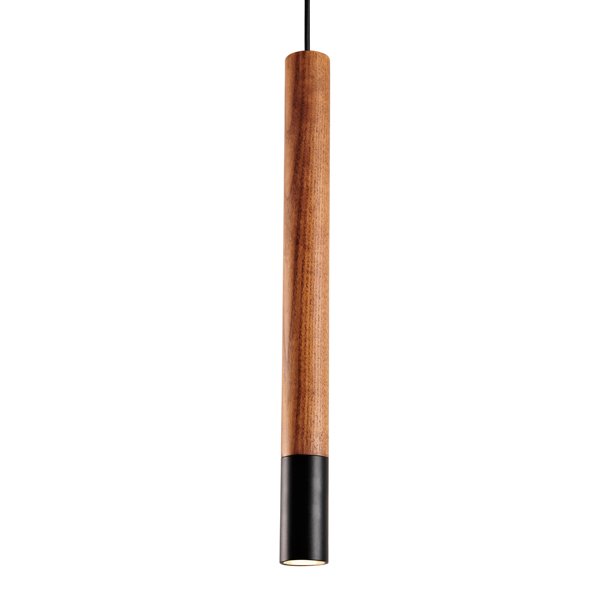 Подвесной светильник Trumpet Wood Black Pendant Lamp Коричневый Черный в Перми | Loft Concept 