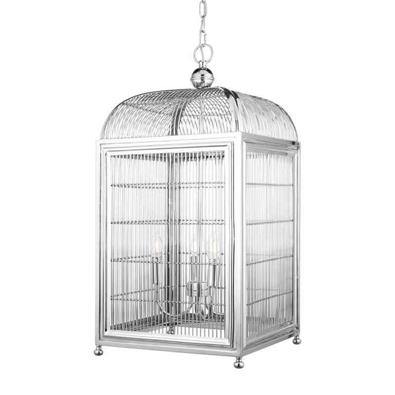 Люстра клетка Bird cage chrome Lantern Falcon Хром в Перми | Loft Concept 