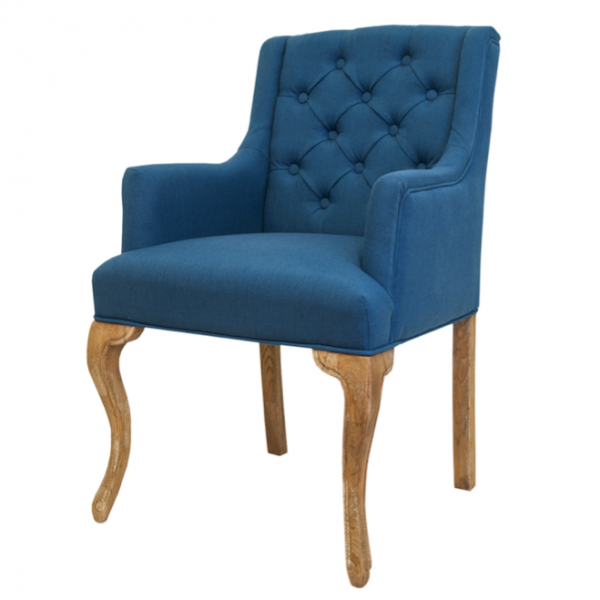 Стул French chairs Provence Amelia Blue ArmChair Голубой пастельный Древесина в Перми | Loft Concept 