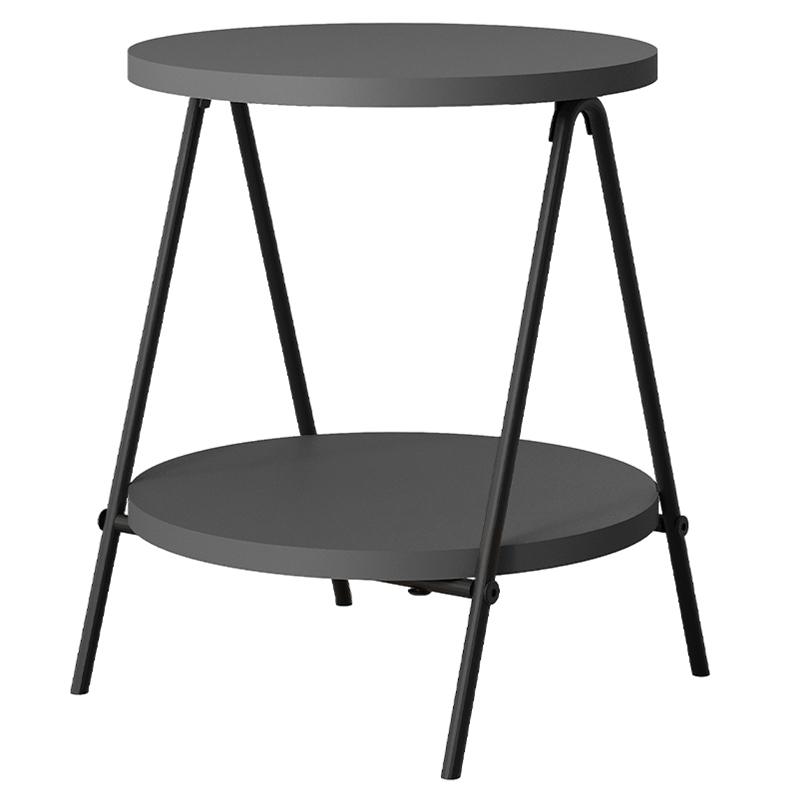 Стол приставной с 2-мя круглыми столешницами цвета антрацит ESSEL SIDE TABLE ANTHRACITE Антрацит Черный в Перми | Loft Concept 