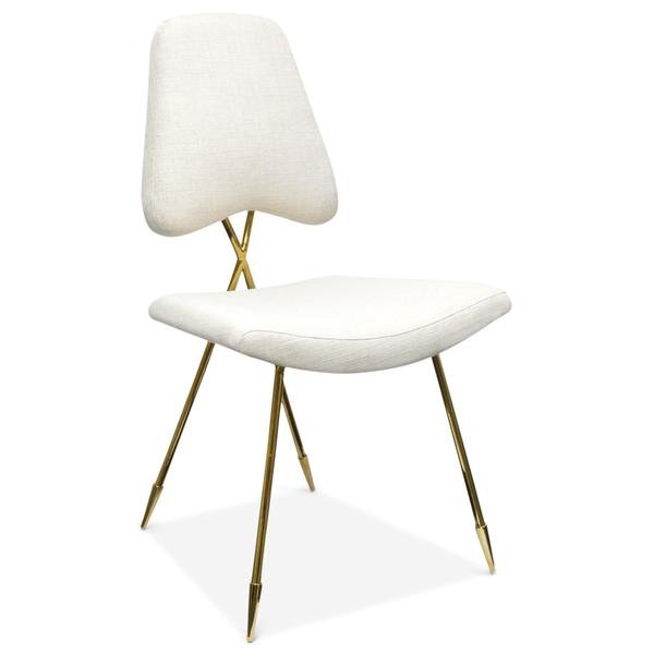 Стул Jonathan Adler Maxime Dining stool Бежево-серый Золотой в Перми | Loft Concept 