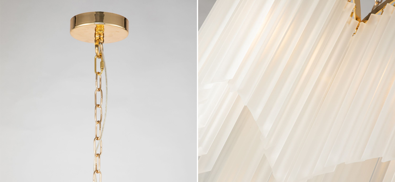 Двухъярусная люстра с подвесками из стеклянных пластин Chrysaora - фото №1