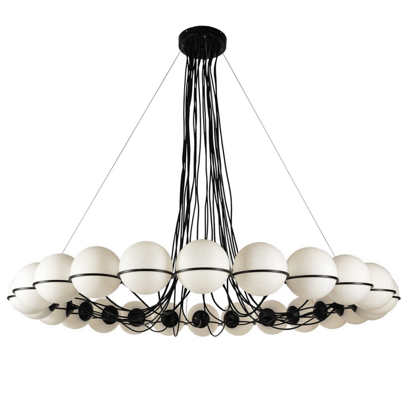 Люстра Gino Sarfatti Model 2109 24 Lamp Черный Прозрачный белый Люстра Gino Sarfatti Model 2109 24 Lamp Черный Прозрачный белый в Перми | Loft Concept