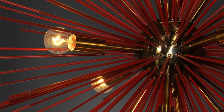 Люстра ASTRA Chandelier Sputnik Red and Brass Люстра ASTRA Chandelier Sputnik Red and Brass - Loft-Concept в Перми